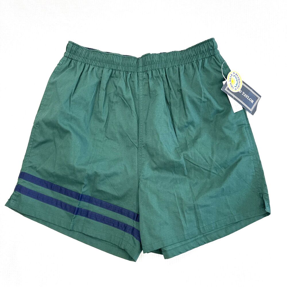 David Taylor Swim Trunks Mens Forest / Navy Beachwear - NWT - M (32-34)